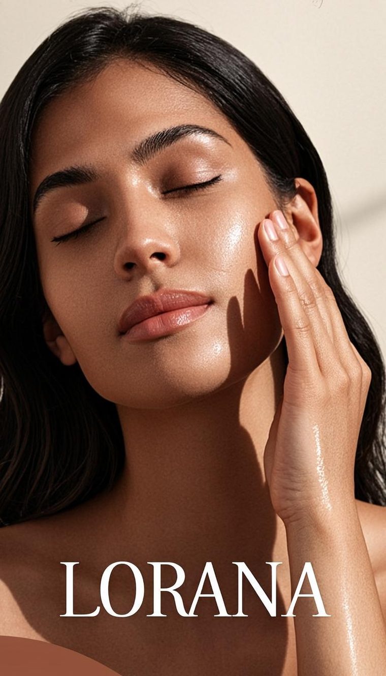 Mujer aplicándose sérum facial